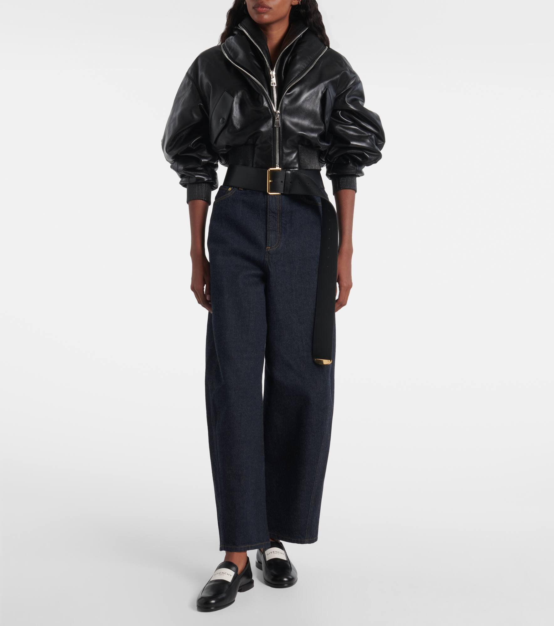 Leather bomber jacket - 2