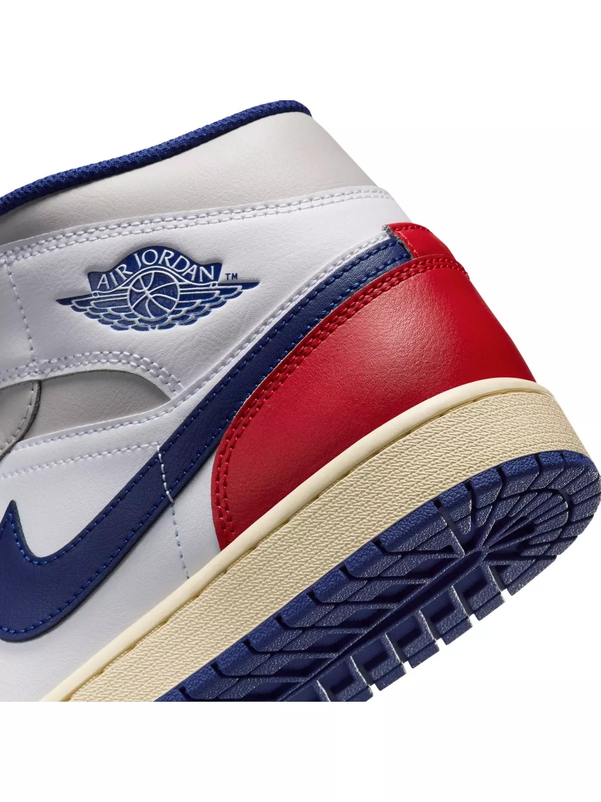 1 Mid "White/Deep Royal Blue/University Red" Men's Shoe - 11