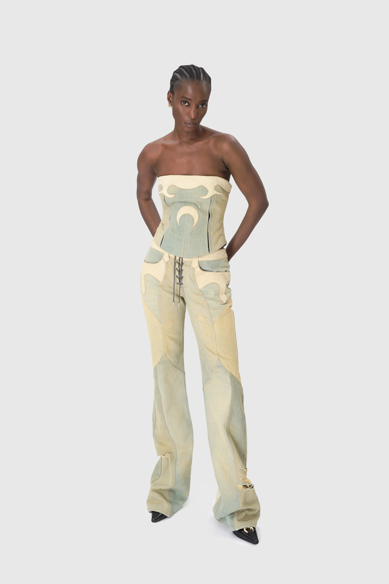 Marine Serre Regenerated Denim Flare Jeans outlook