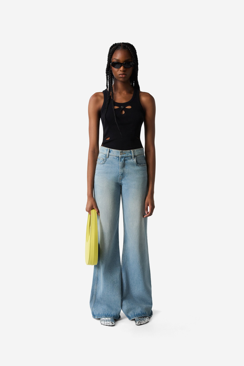 Wide Leg Denim Pants 1