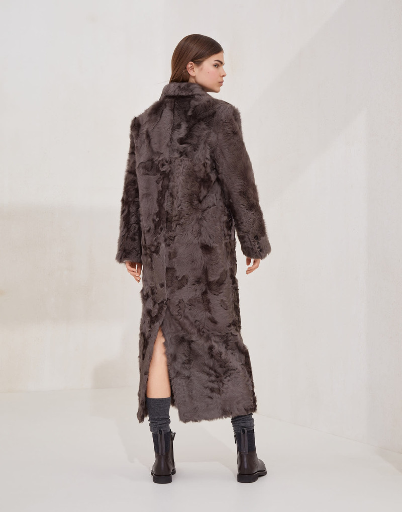 Brunello Cucinelli Wavy shearling coat with monili outlook