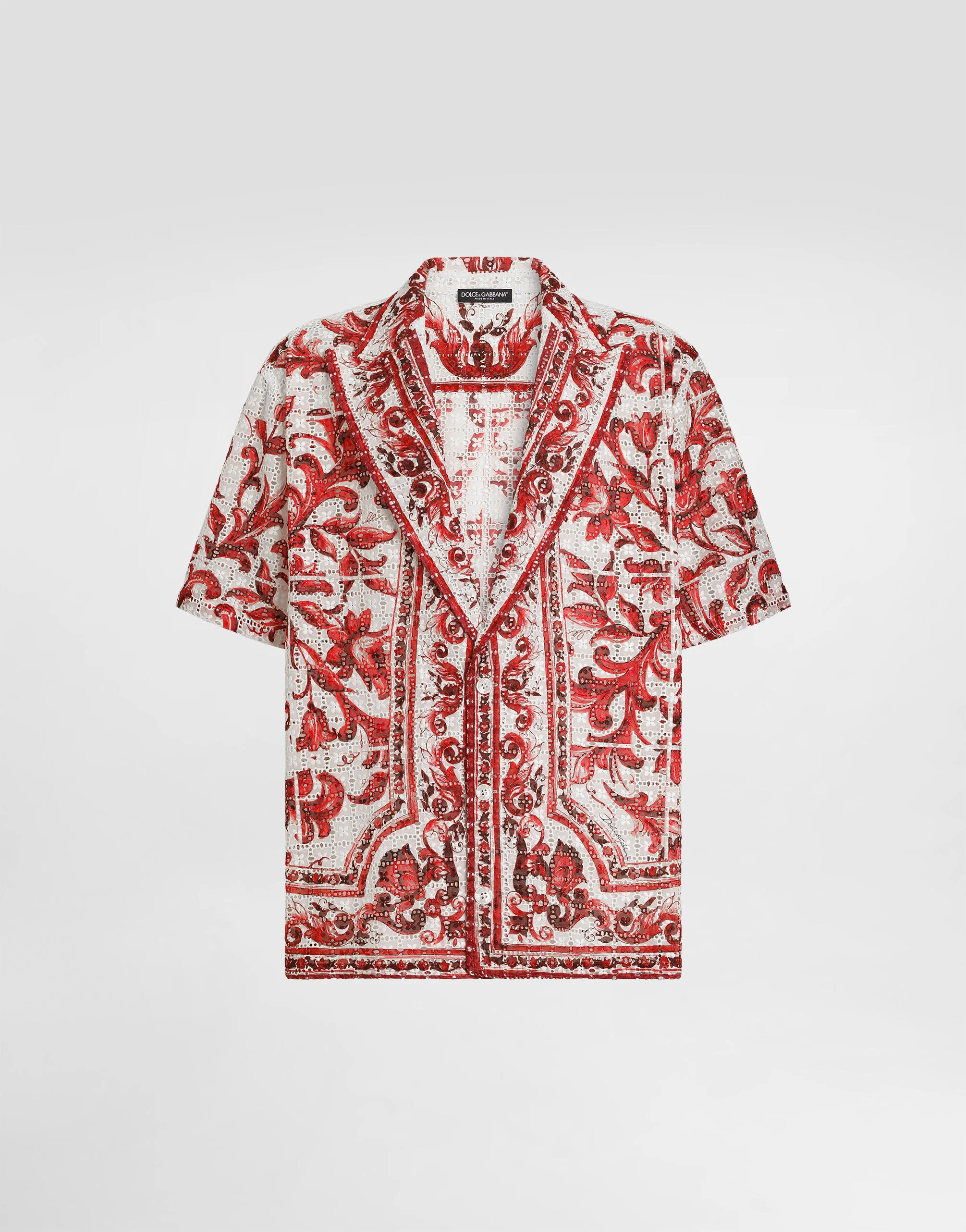 Vanity shirt in majolica-print broderie anglaise lace - 1