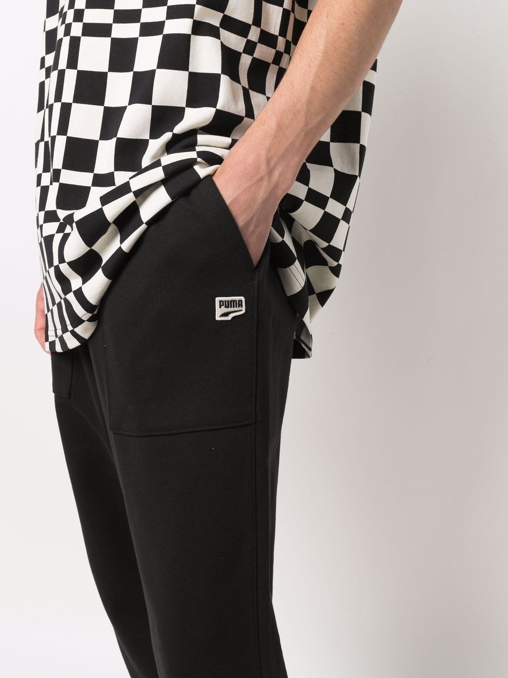 logo-patch cotton track pants - 5