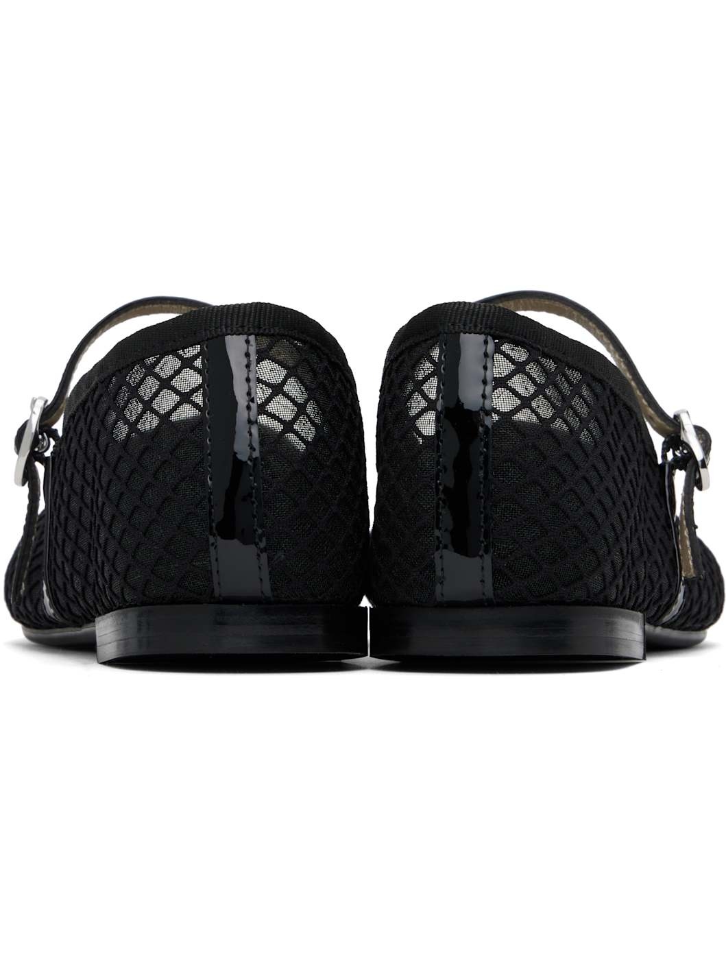 Black Mesh Georgiana Mary-Jane Ballerina Flats - 2