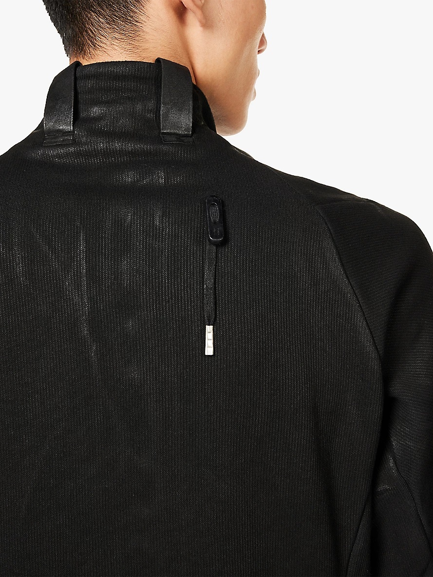 Faded-wash funnel-neck organic-cotton jacket - 6