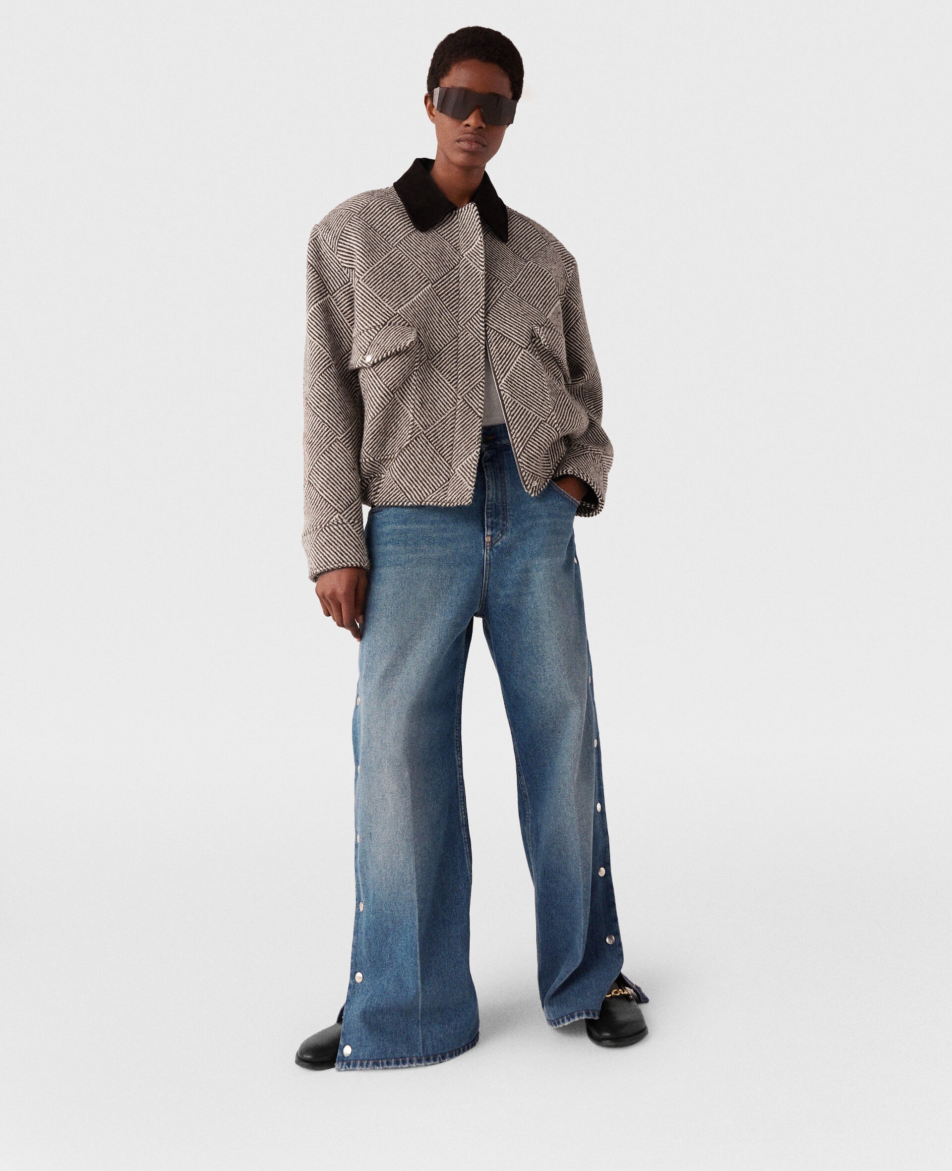Oversized Tweed Bomber Jacket - 6