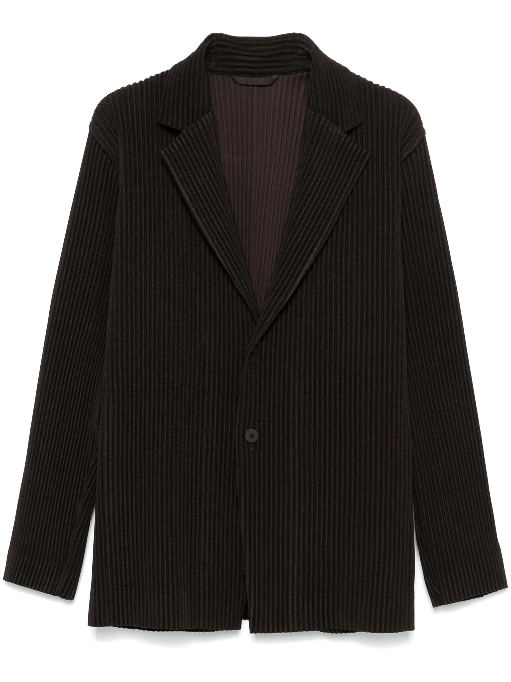 KERSEY PLEATS JACKET - BROWN - 1