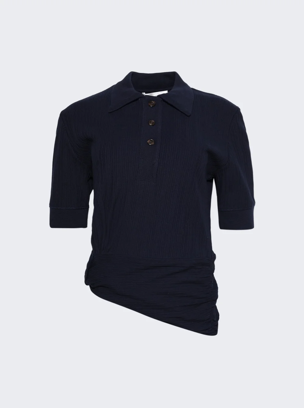 Twist Detail Polo Top Navy - 1