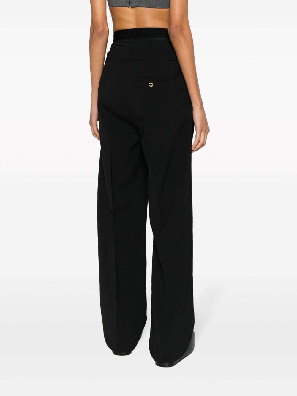 wool-blend layered trousers - 4