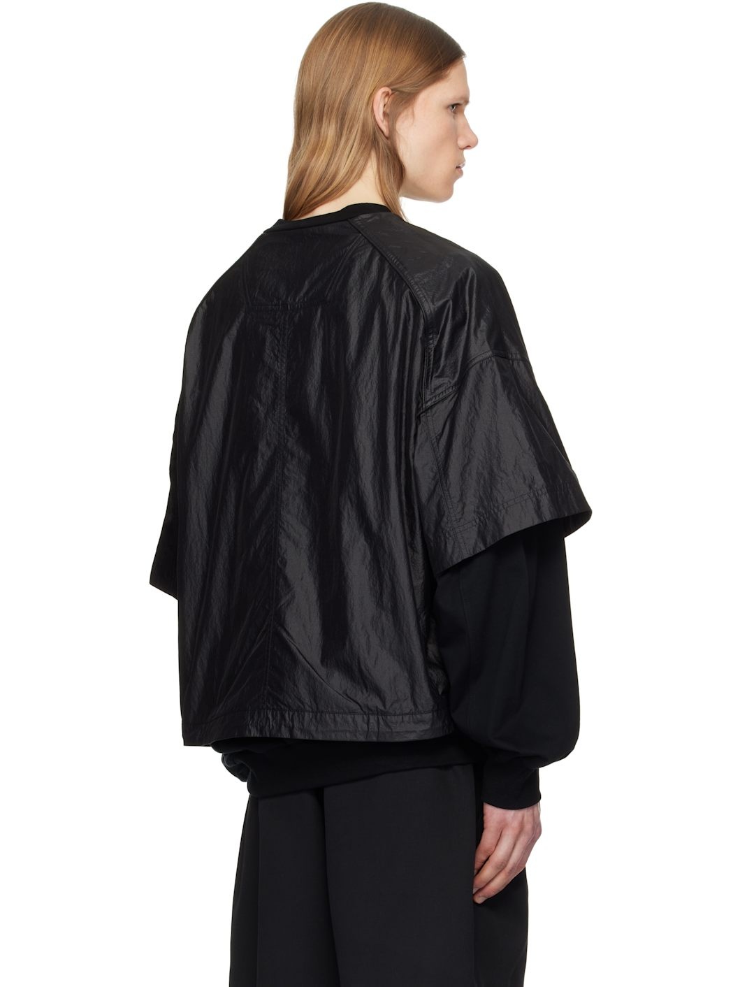 Juun. J Black Nylon Dual Layer Sweatshirt - 3