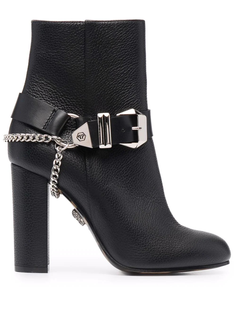 Iconic Plein buckled leather boots - 1