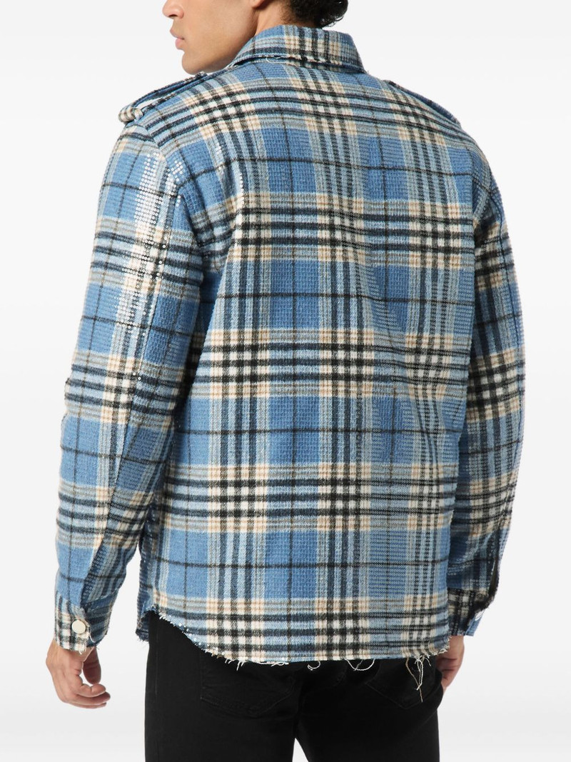 sequin-embellished plaid shirt 3