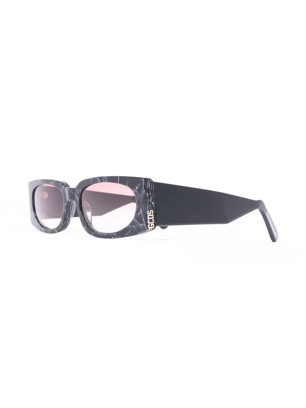 marble-effect rectangular-frame sunglasses - 2