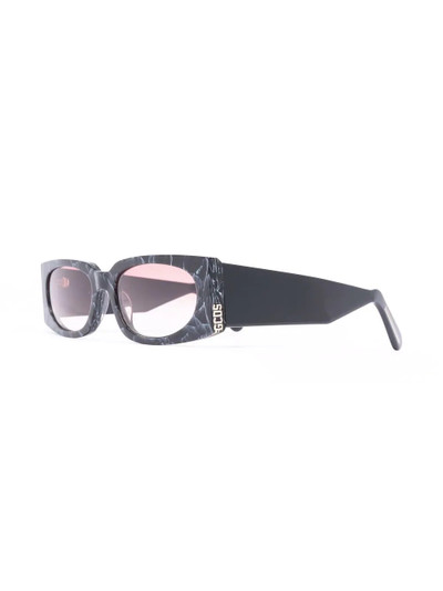 GCDS marble-effect rectangular-frame sunglasses outlook