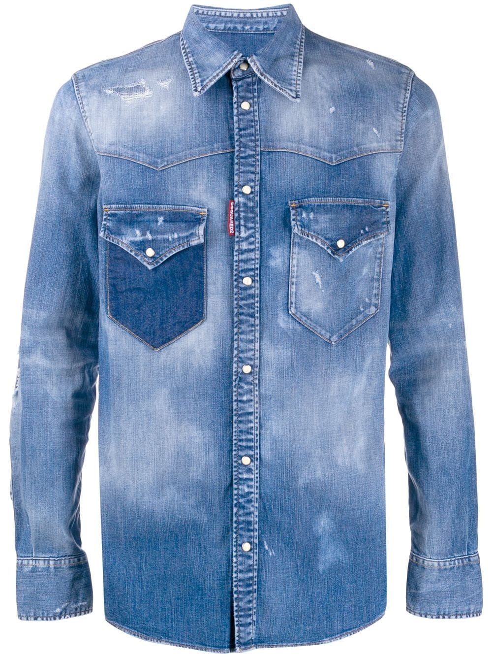 faded denim shirt - 1