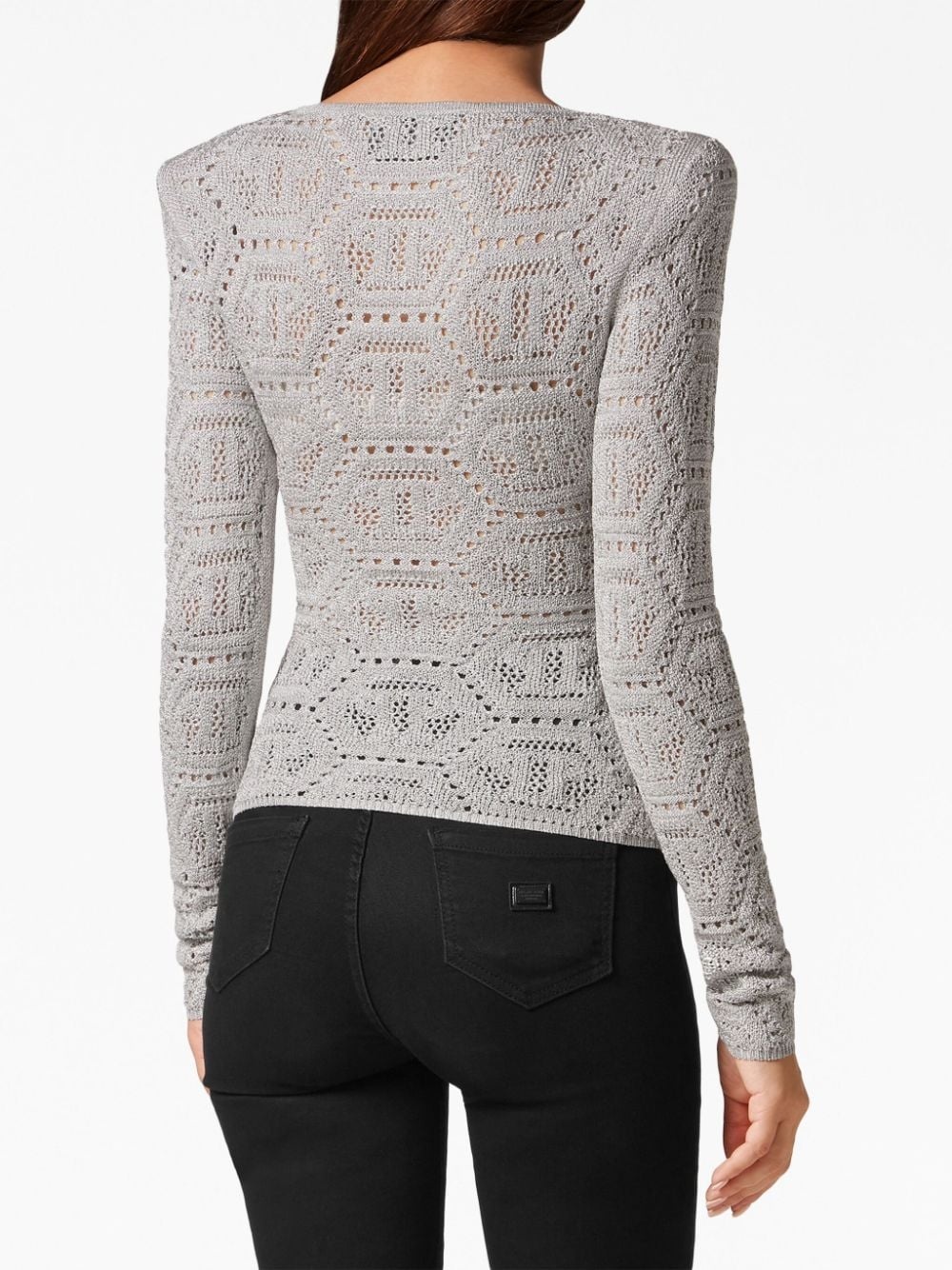 logo-embroidered knitted top - 4