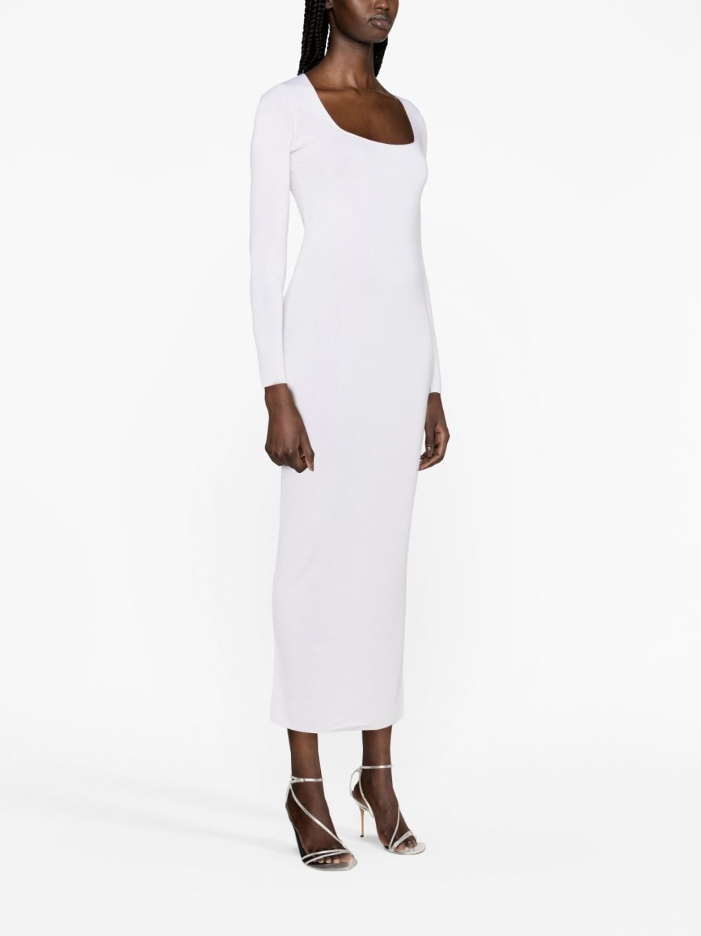 scoop-neck cashmere-silk midi dress - 4