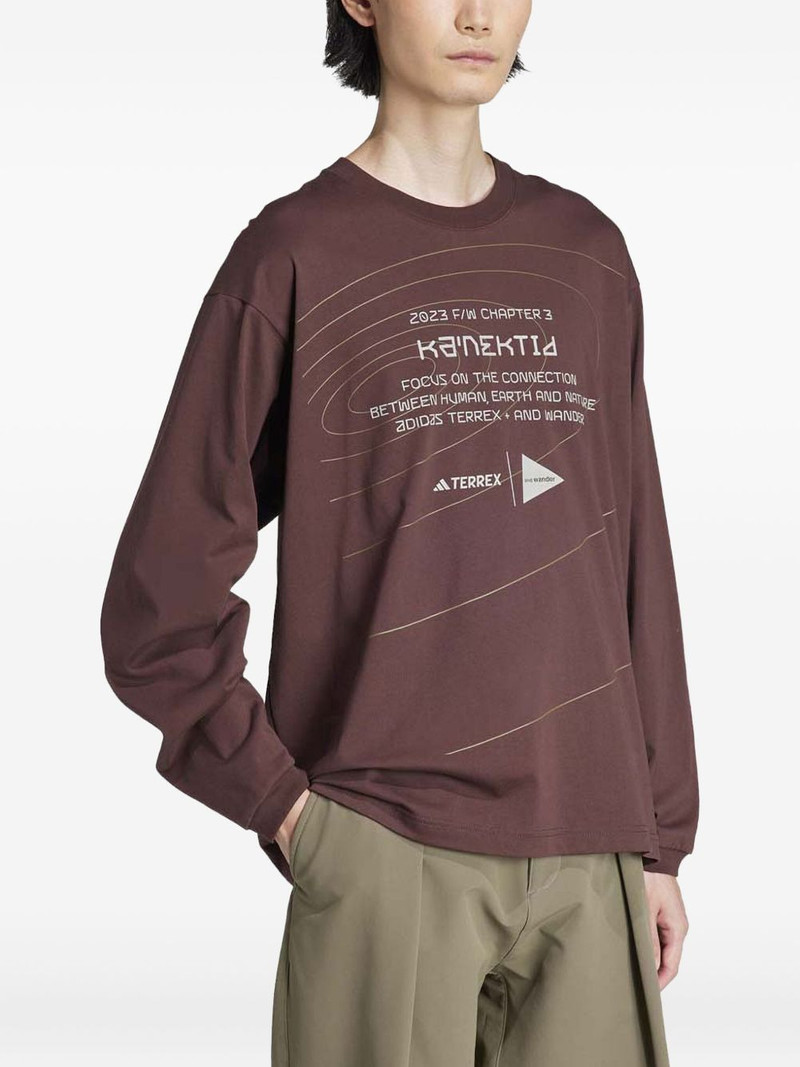 adidas graphic-print long-sleeve sweater outlook