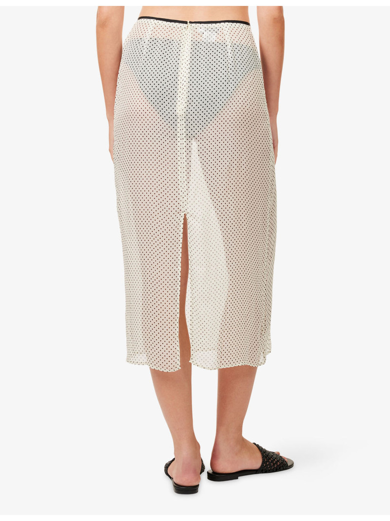 Polka-Dot Sheer Midi Skirt 4