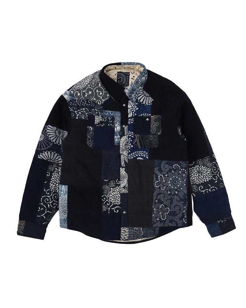 KERCHIEF DOWN JKT KOFU INDIGO PATTERN - 1