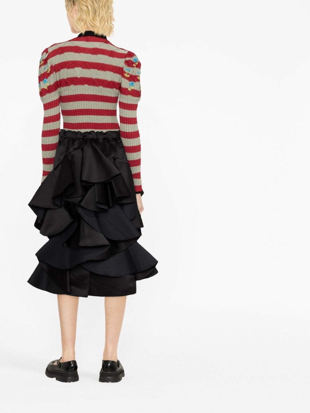ruffled tiered midi skirt - 3