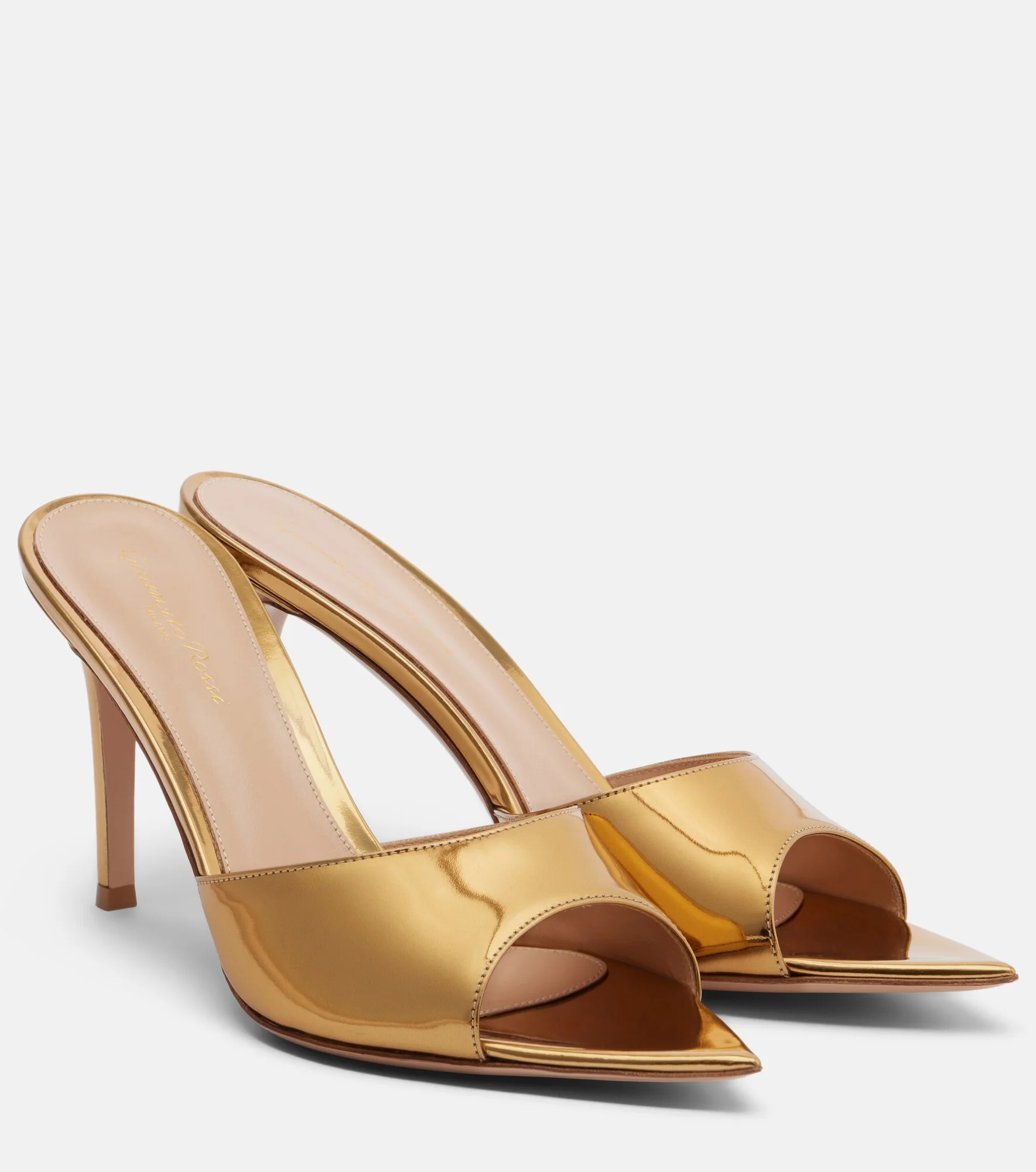 Elle metallic leather mules - 1