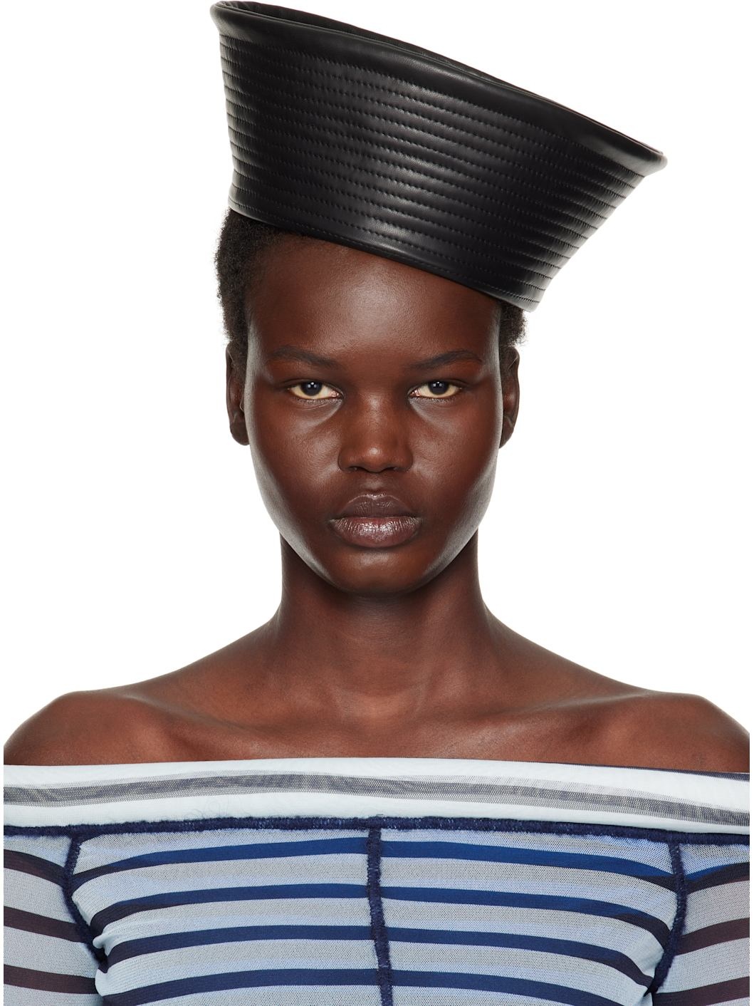 Black 'The Leather Sailor' Hat - 1