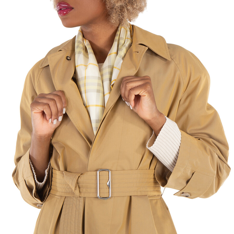 Burberry Check Silk Square Scarf in Wheat - 2