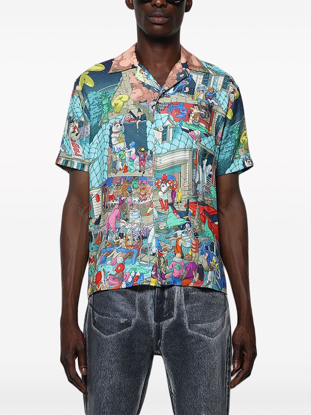 Hawaian graphic-print shirt - 3