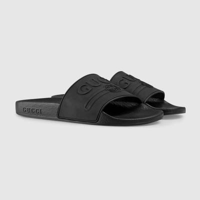 GUCCI Gucci logo rubber slide sandal outlook