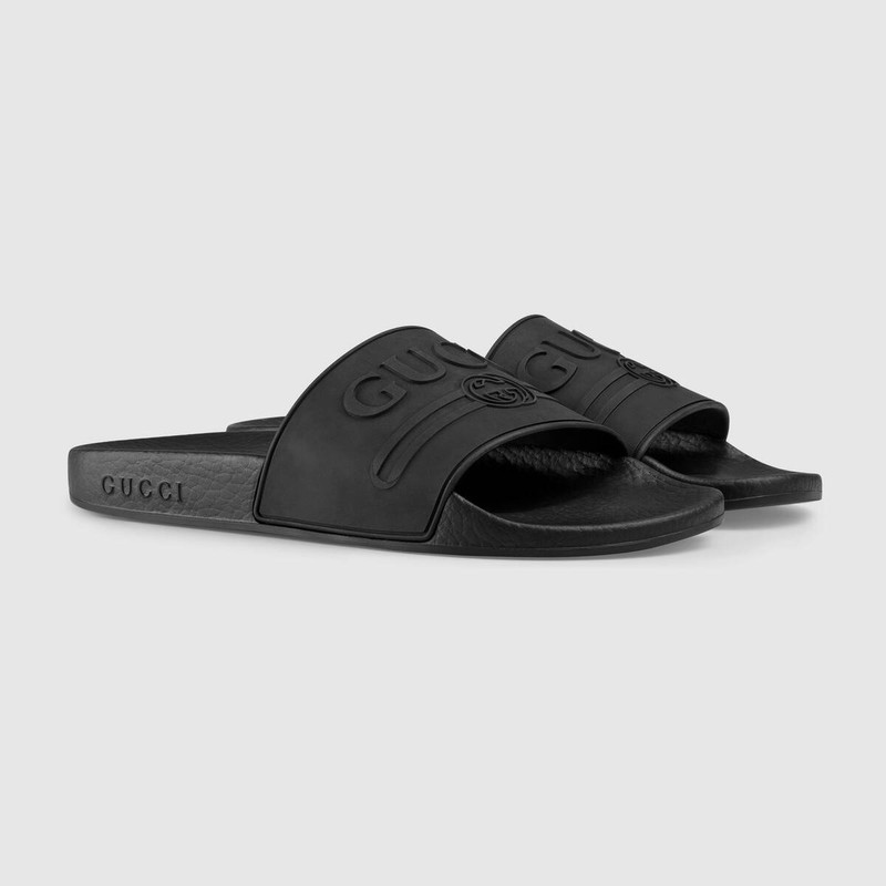 GUCCI Gucci logo rubber slide sandal outlook