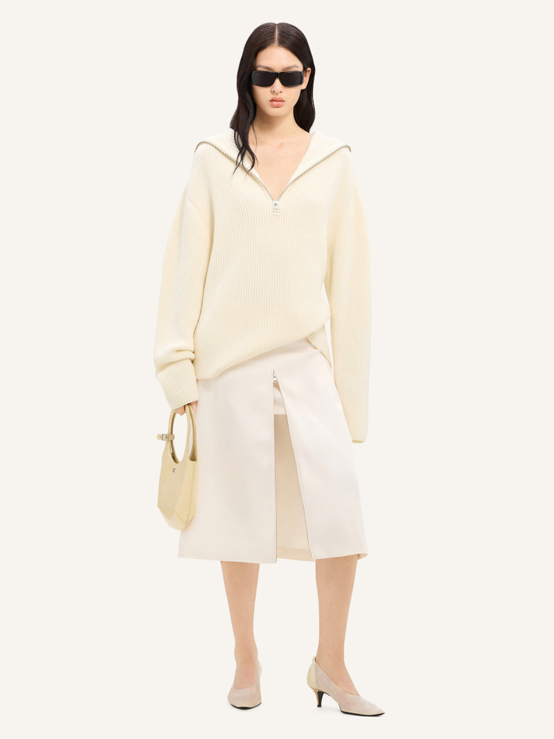 courrèges TAILORED ZIPPED TWILL MIDI SKIRT outlook