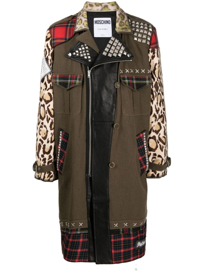 patchwork biker-style coat 1