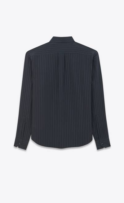 SAINT LAURENT cropped shirt in mat and shiny striped silk outlook