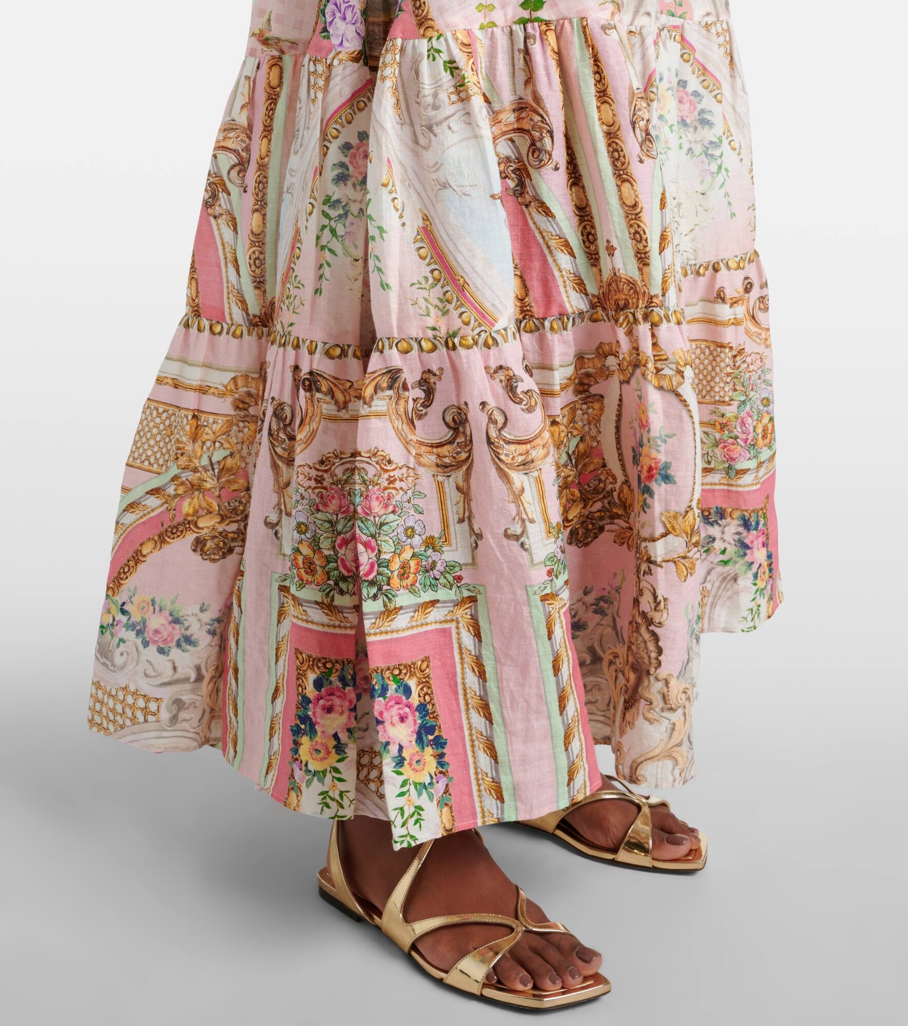 Tiered linen maxi dress - 5