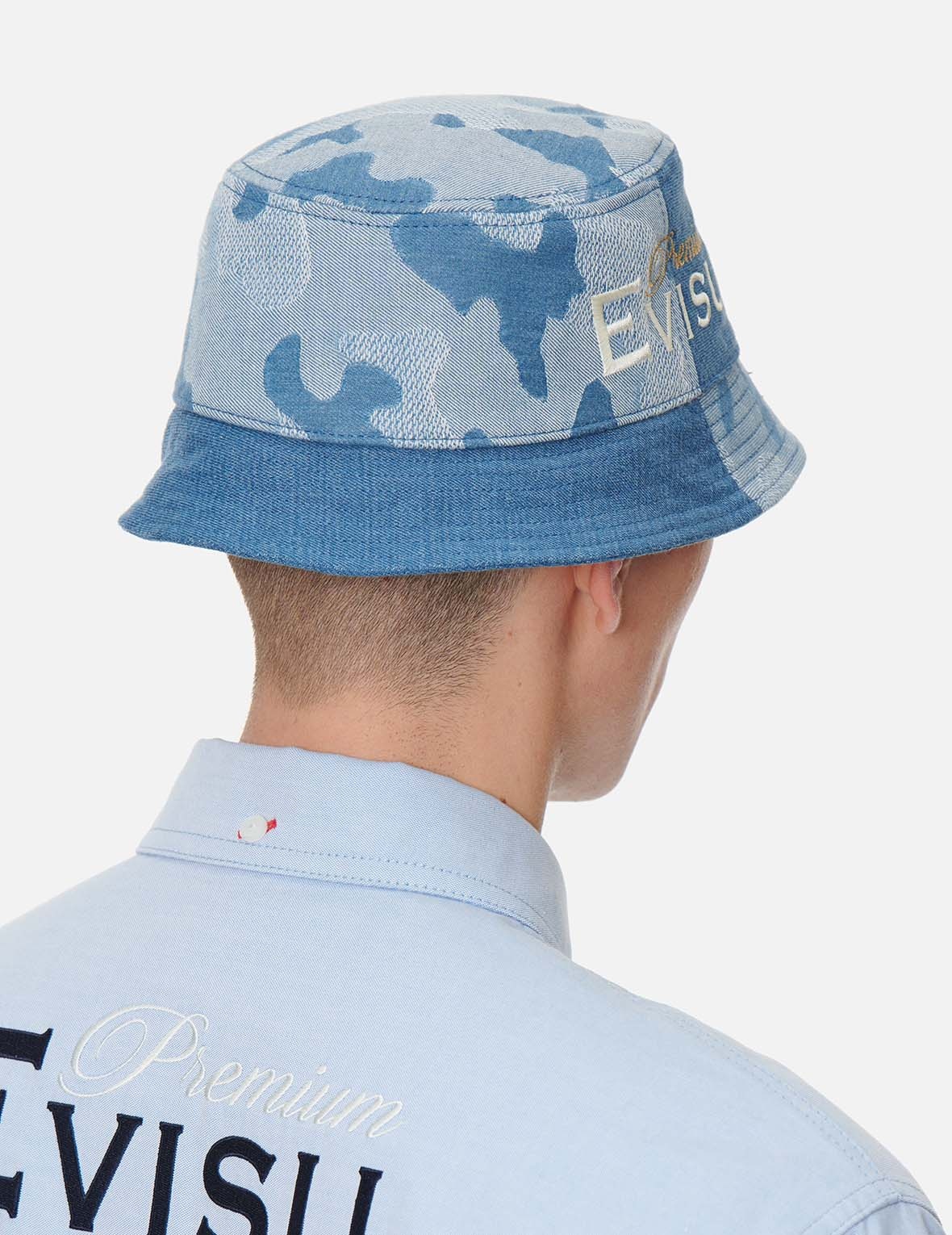 DENIM BLOCKING BUCKET HAT - 7