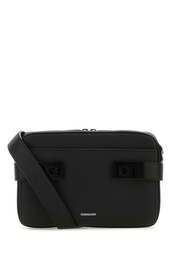 【関税&送料込】Salvatore Ferragamo Black Leather Large Cros Leather handbag Salvatore Ferragamo Black in Leather - 50738714