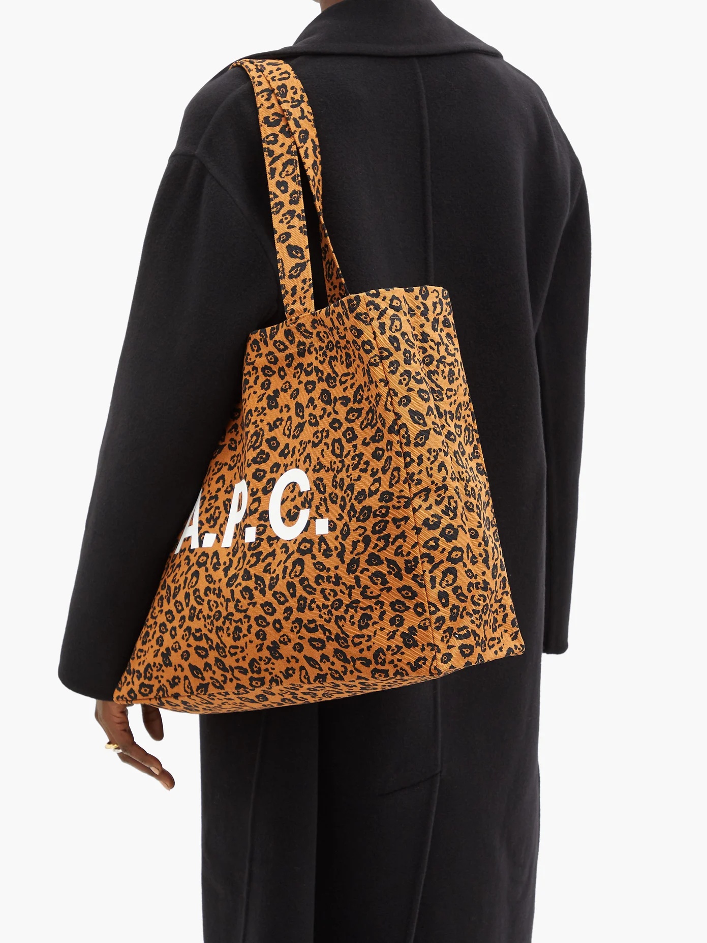 Diane logo and leopard-print canvas tote bag - 3