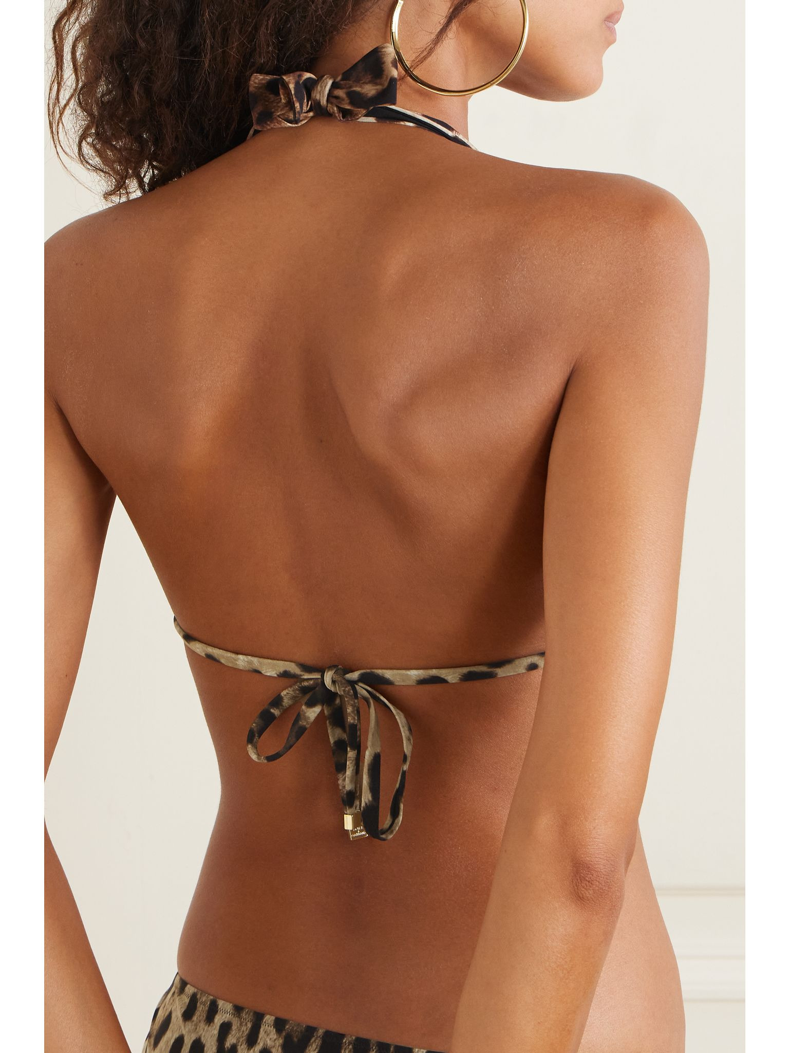 Leopard-print halterneck bikini top Leopard print - 3