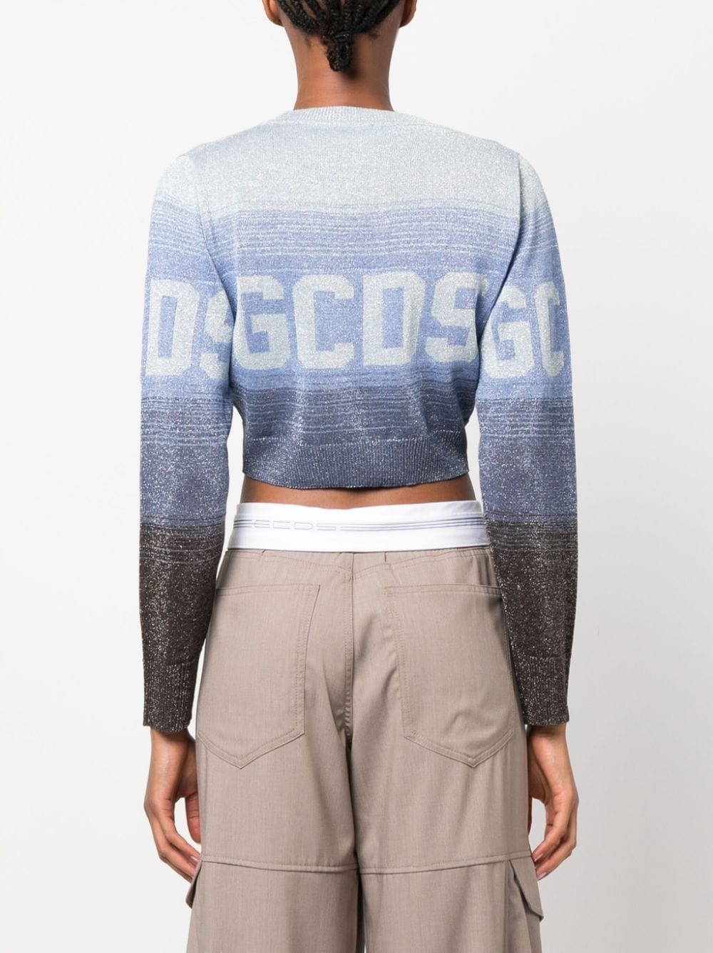 intarsia-knit logo cropped jumper - 4