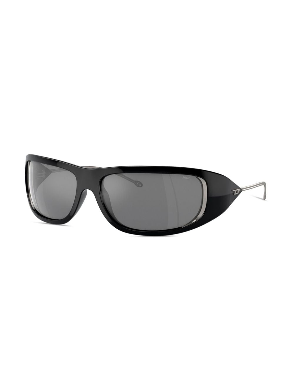 logo-plaque wraparound sunglasses - 4