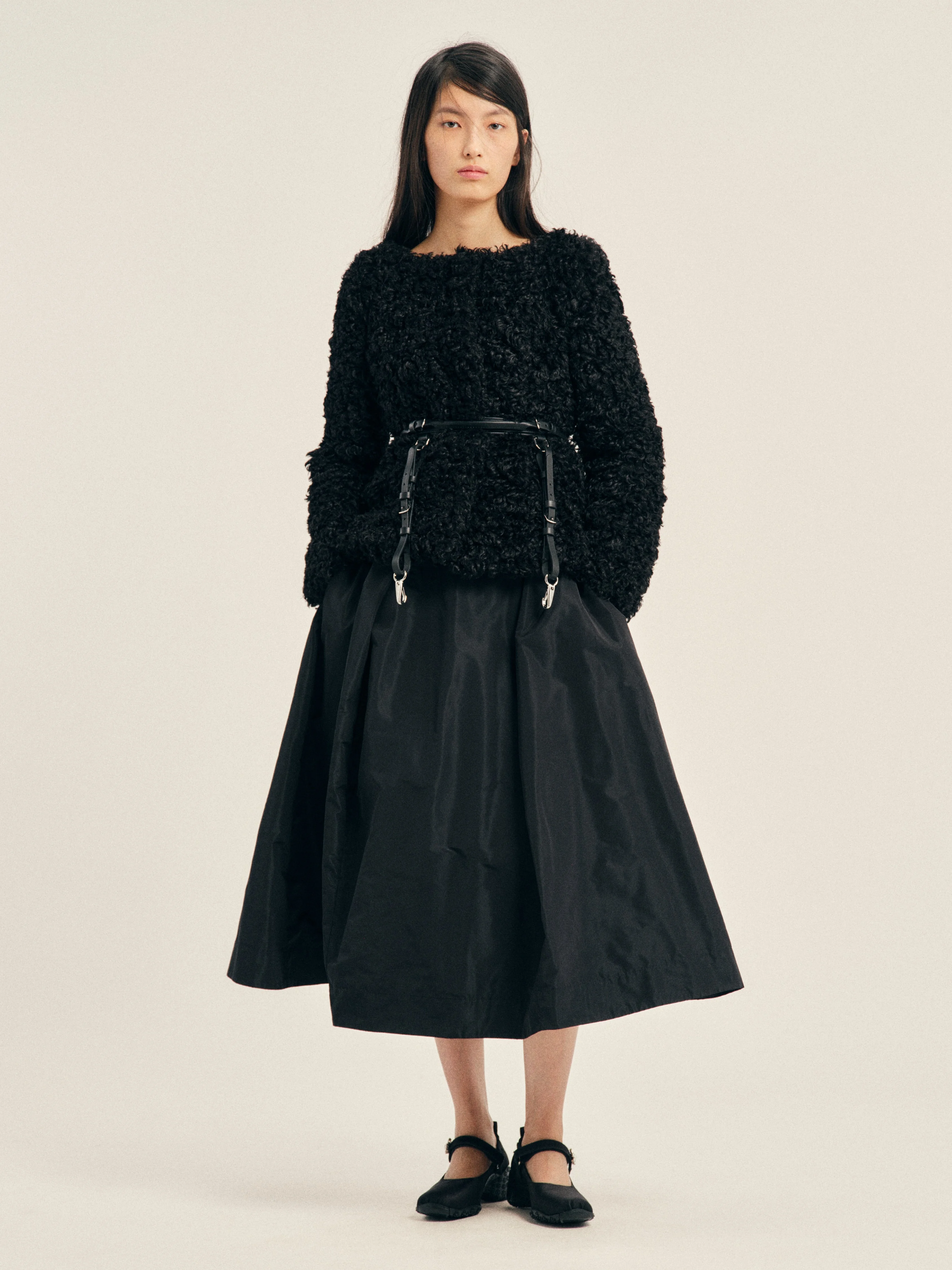 Faux Fur Round Sculpt Bustle Jacket - 1