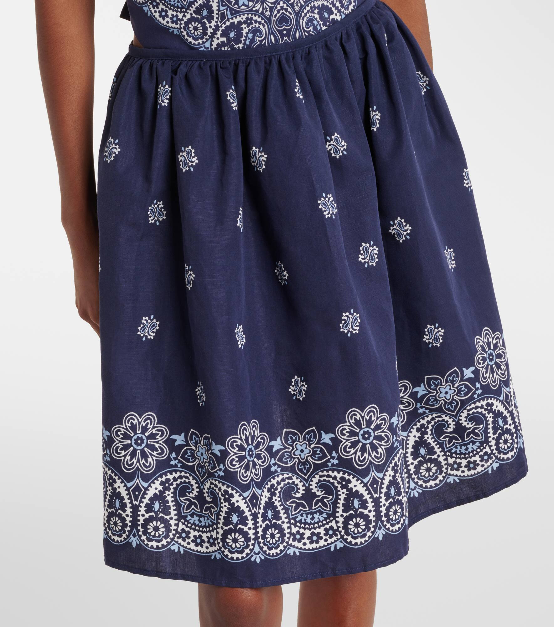 Bandana cotton and linen miniskirt - 6