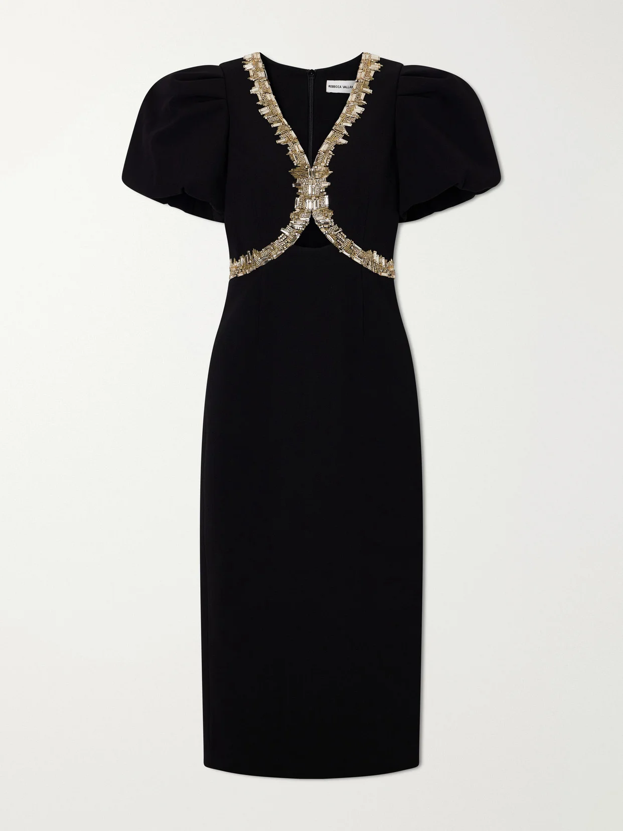Alexandrite Embellished Cady Midi Dress - 1