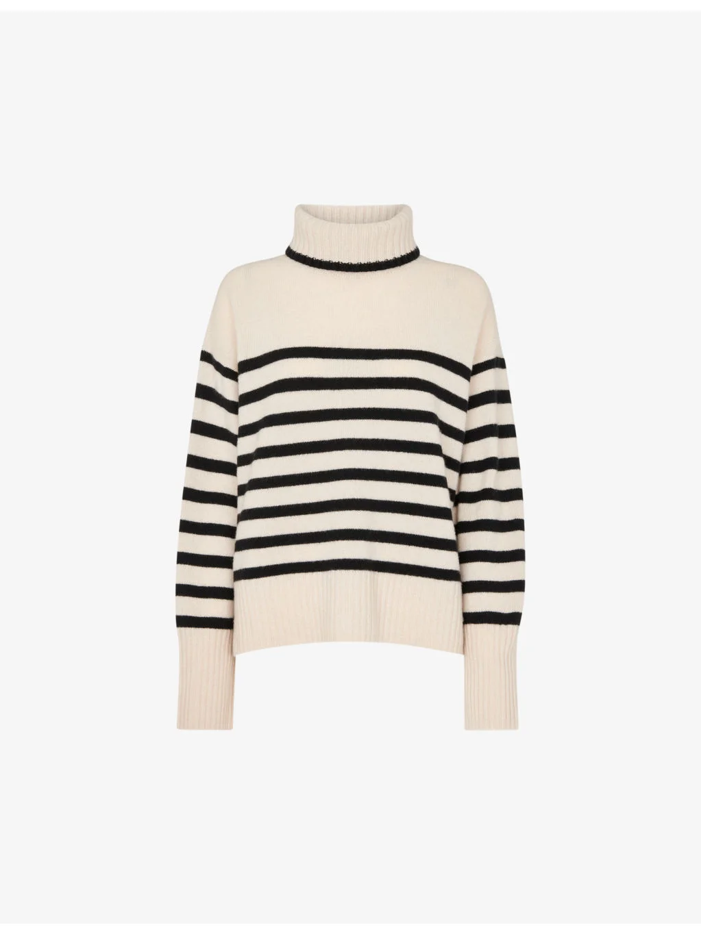 Striped roll-neck wool jumper - 1