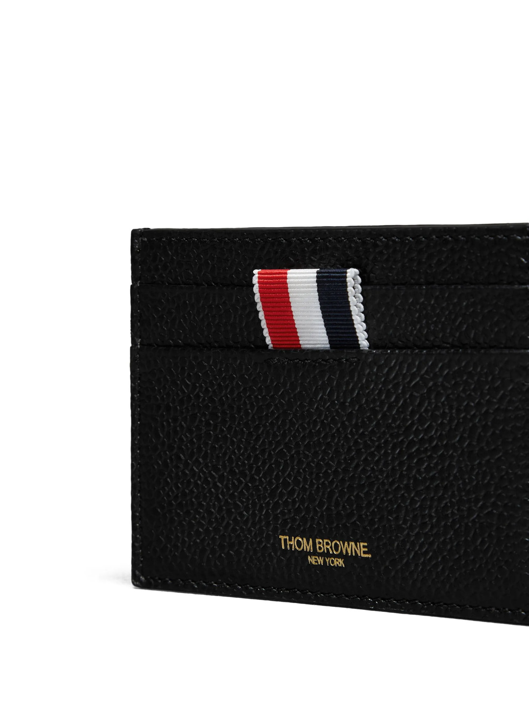 Pebble Grain Goose Embroidery Single Card Holder Men - 4