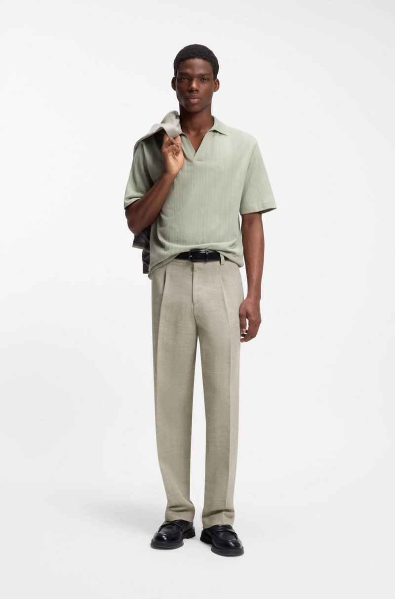 HUGO MODERN-FIT TROUSERS WITH HERRINGBONE WEAVE outlook