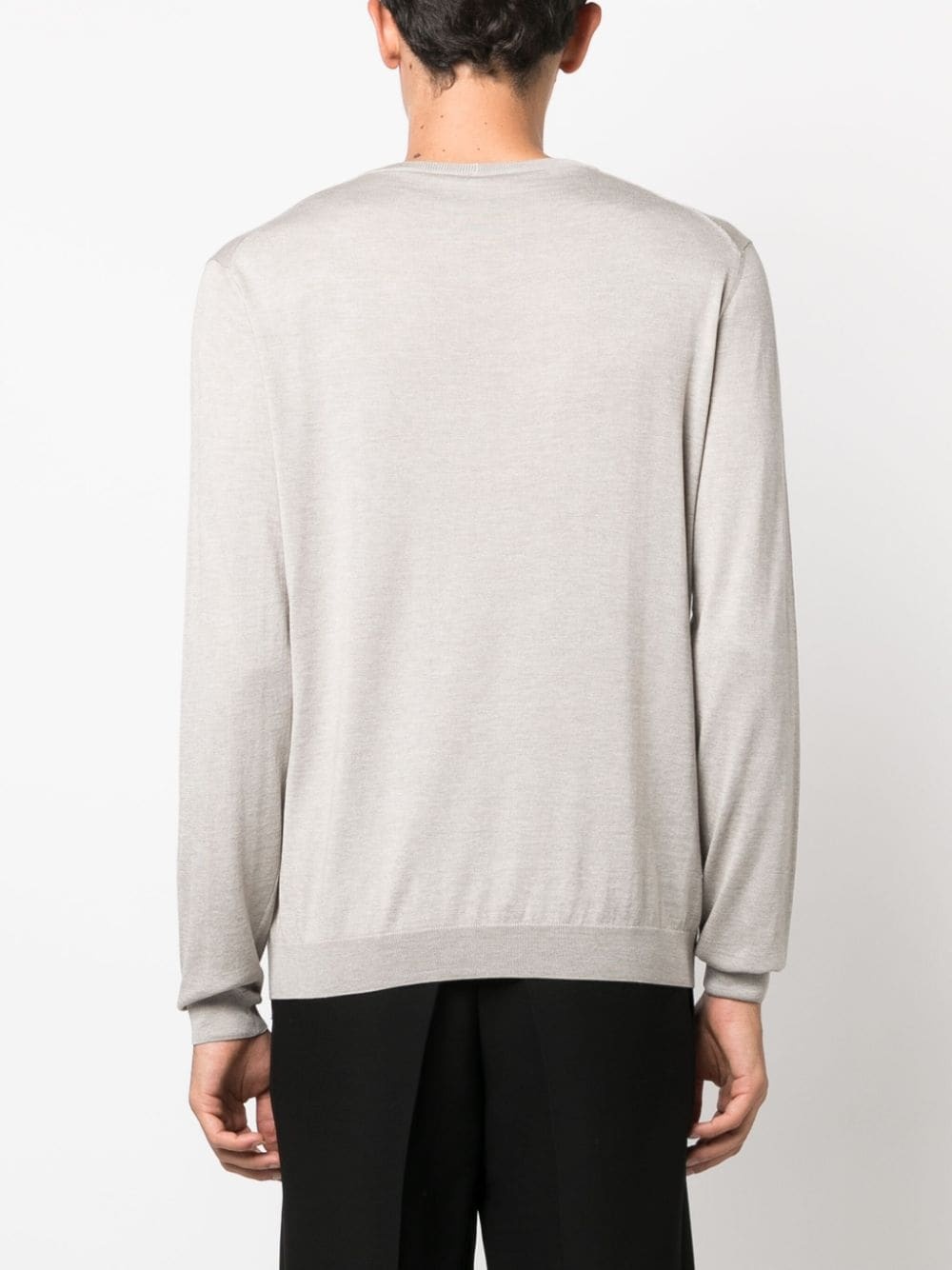 crew-neck silk-cotton jumper - 4