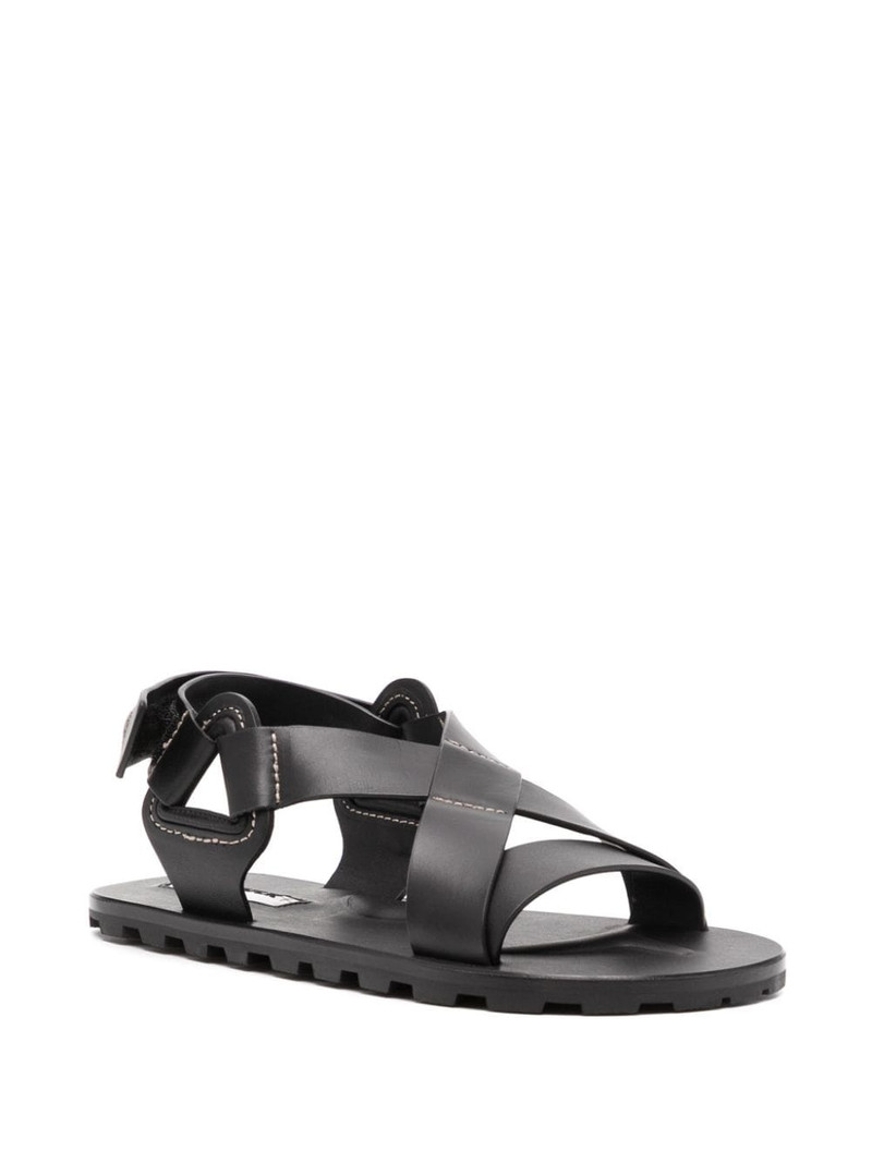 Jil Sander crossover-strap flat leather sandals outlook