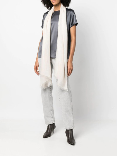 Brunello Cucinelli fringed cashmere scarf outlook